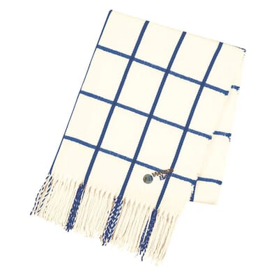 Windowpane Plaid Fringed Scarf