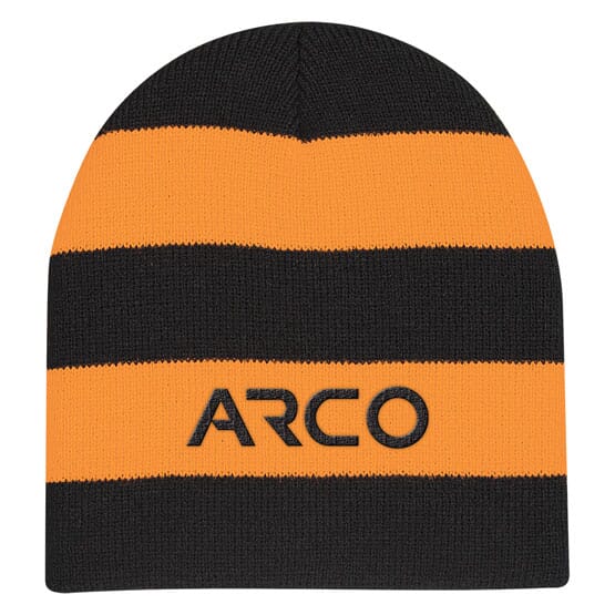 Bold Striped Rugby Knit Beanie