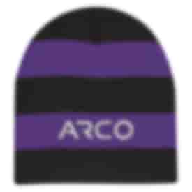 Bold Striped Rugby Knit Beanie