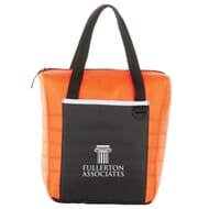 Orange quilted lunch cooler bag