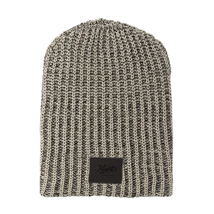 Cotton Knit Beanie with Leather Patch