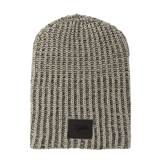 Cotton Knit Beanie with Leather Patch