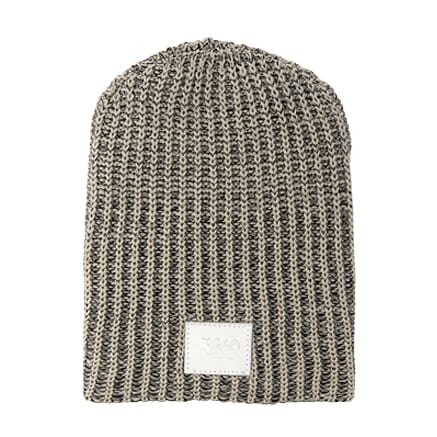 Cotton Knit Beanie with Leather Patch
