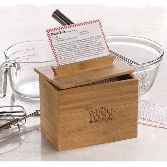 4" x 6" Bamboo Recipe Box