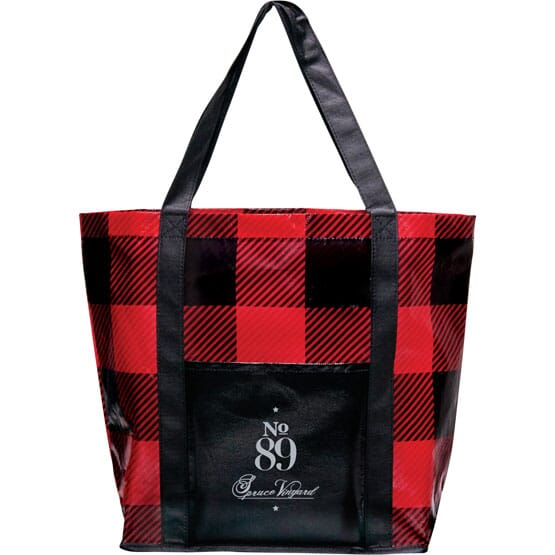 Buffalo Plaid Laminated Tote Bag