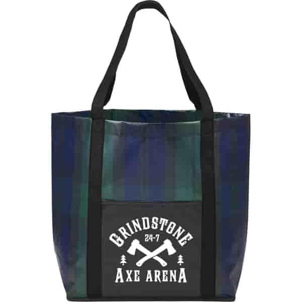 Buffalo Plaid Laminated Tote Bag