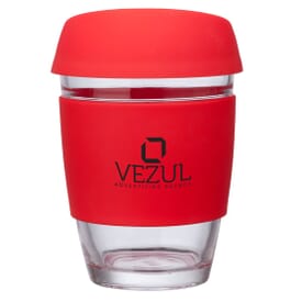 12 oz Rizzo Perka&#174; Glass Mug w/ Silicone Accents