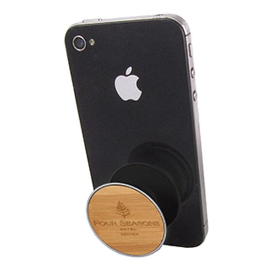 Silver faceted popsockets on phone