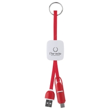 Red travel charging cable keyring