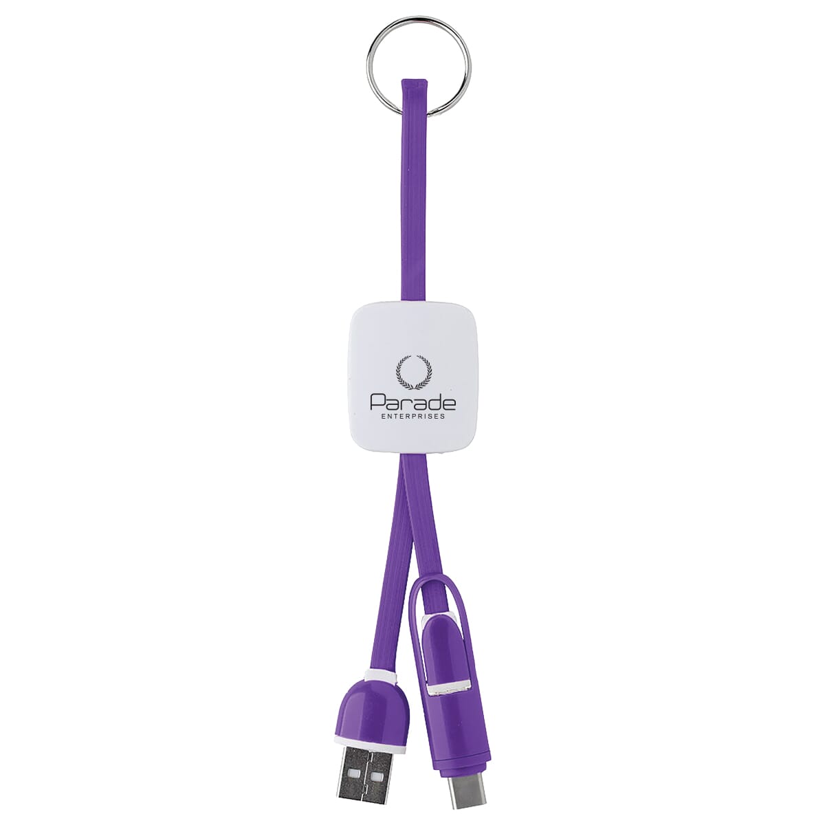 Slide charging cables on key ring