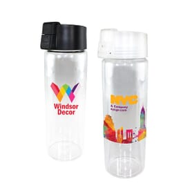 20 oz Durable Clear Glass Bottle with Flip Top Lid