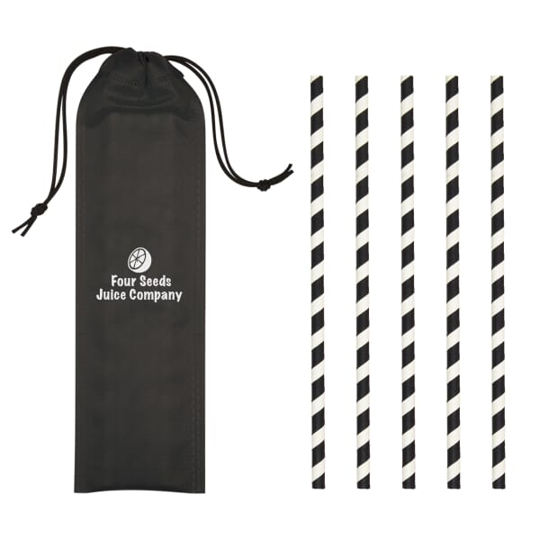 5 Pack Paper Straw in Pouch