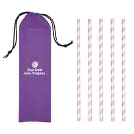 5 Pack Paper Straw in Pouch