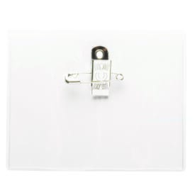 Clear Vinyl Badge Holder with Bulldog Clip &amp; Pin