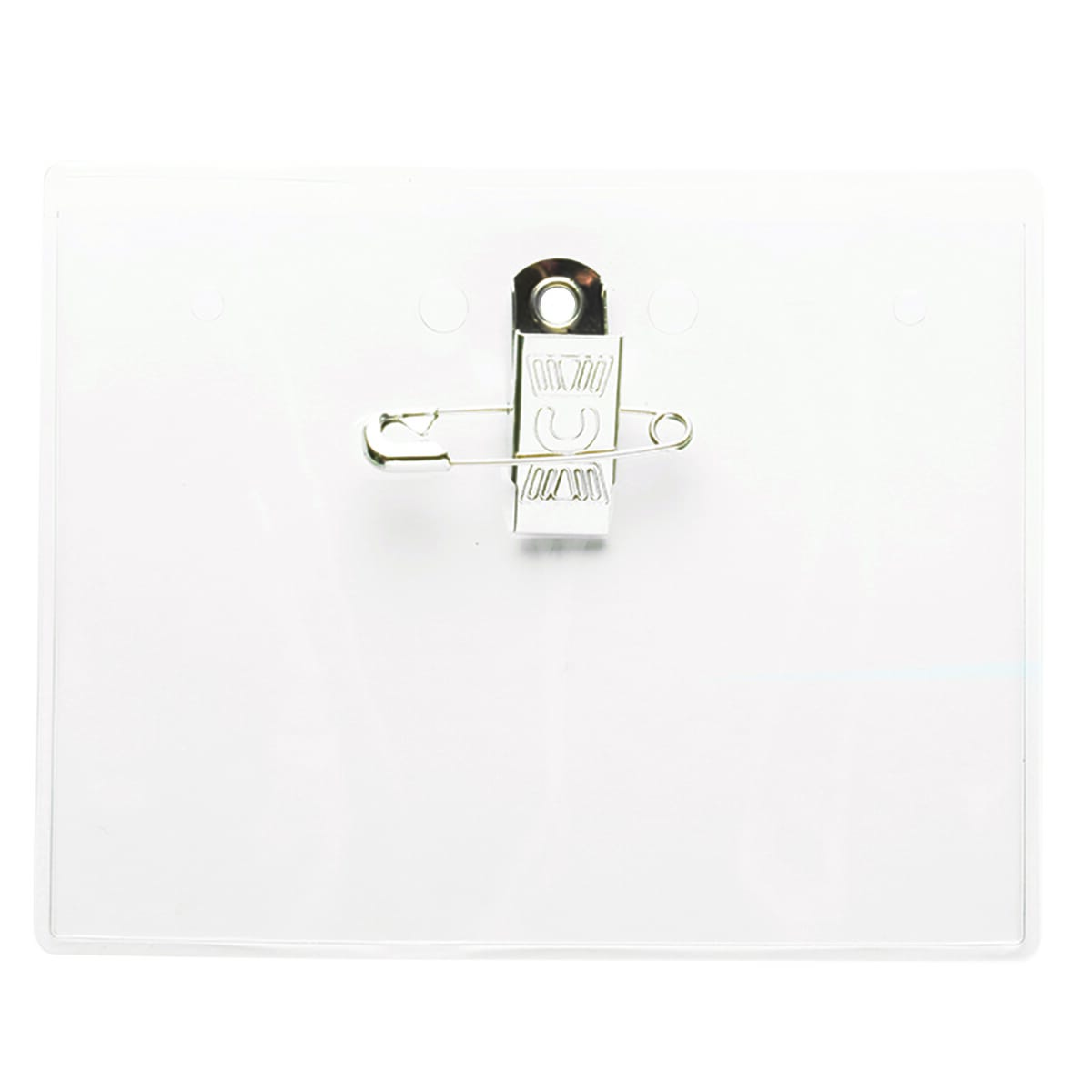 Clear Vinyl Badge Holder with Bulldog Clip & Pin