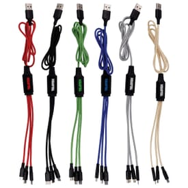 3’ Metallic Charging Cable with Light-Up Logo