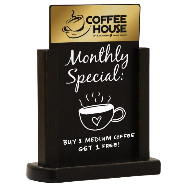 Small Wooden Countertop Chalkboard Display