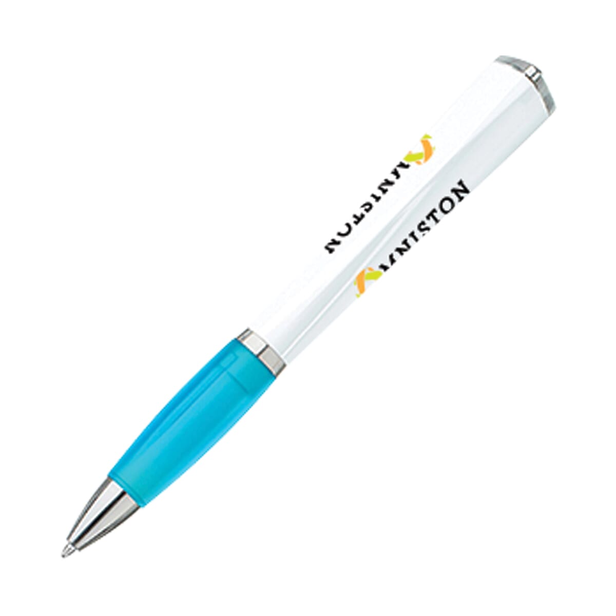 Ergonomic pen with 3 logos