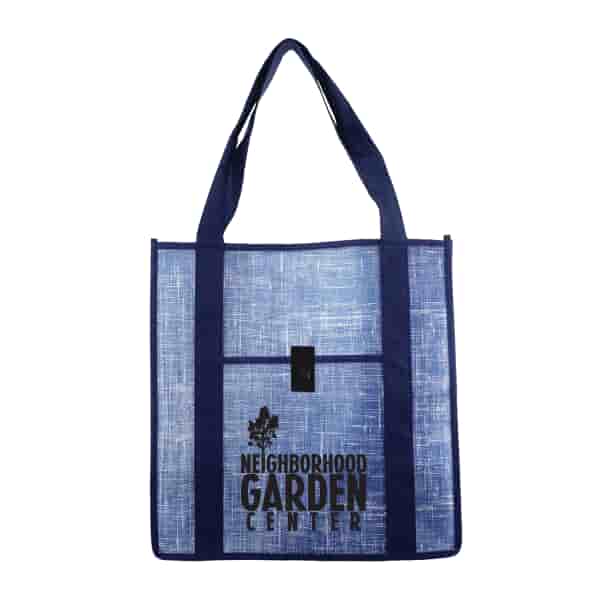 Blue Denim-Look Reusable Shopping Bag
