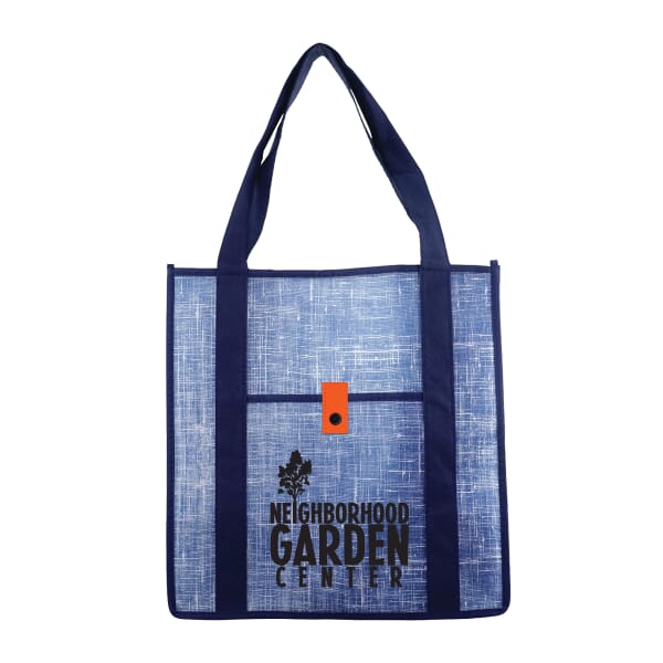 Blue Denim-Look Reusable Shopping Bag