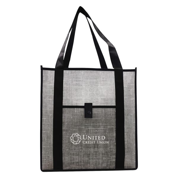 Gray Denim-Look Reusable Shopping Bag