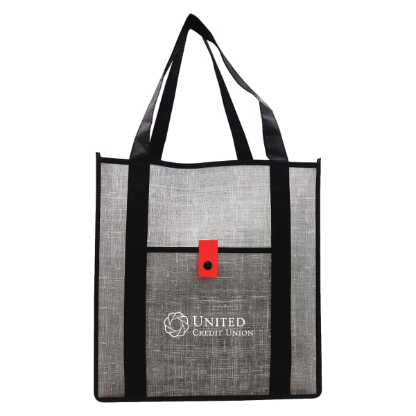 Gray Denim-Look Reusable Shopping Bag