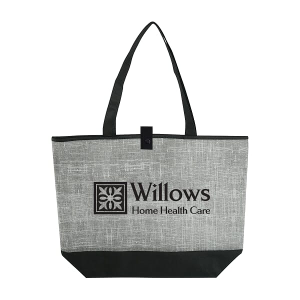 Gray Denim-Look Tote Bag