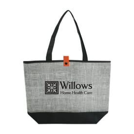 Gray Denim-Look Tote Bag
