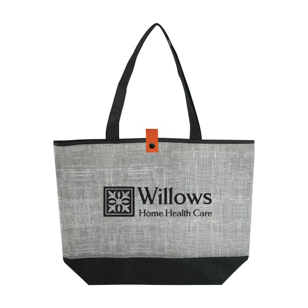 Gray Denim-Look Tote Bag