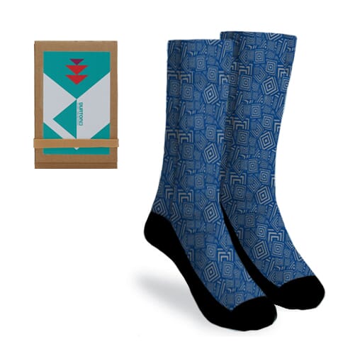 18 Full Color Socks with Trifold Packaging
