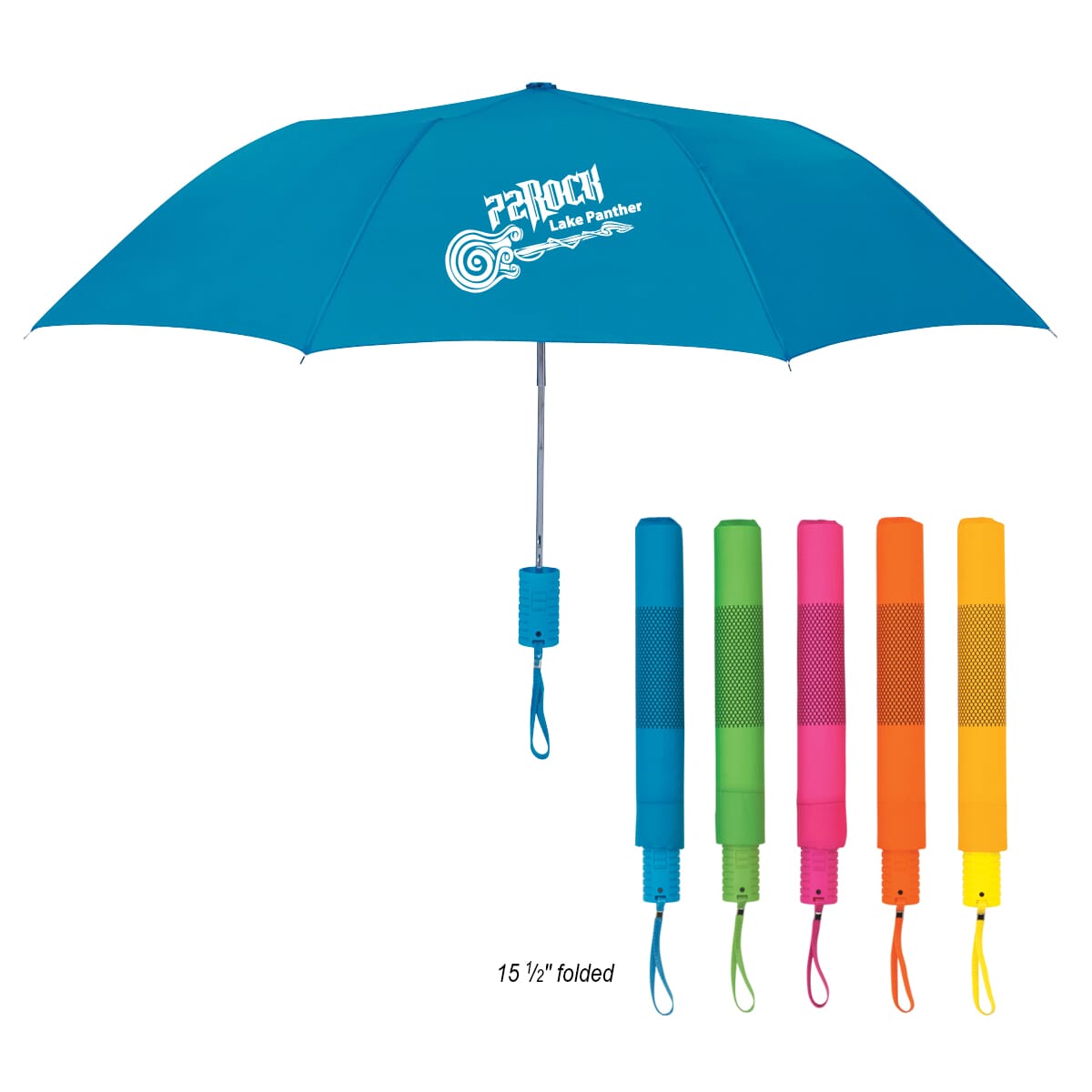 42" Arc Neon Telescopic Folding Umbrella