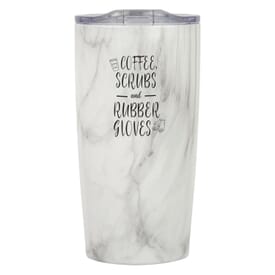 20 oz Marble Himalayan Nurse Tumbler – Coffee, Scrubs & Rubber Gloves