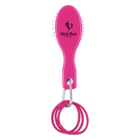 Hair Brush And Bands With Carabiner