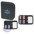 Open case showing cards and notepad inside