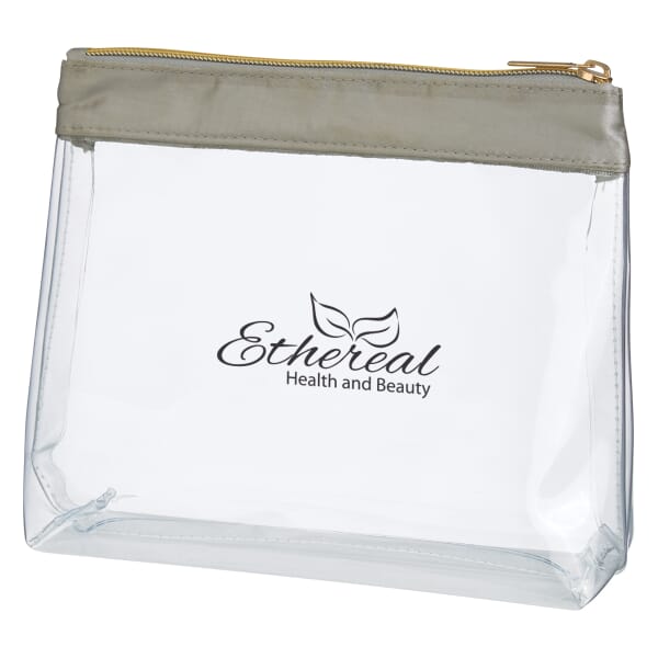 Sadie Satin Clear Cosmetic Bag