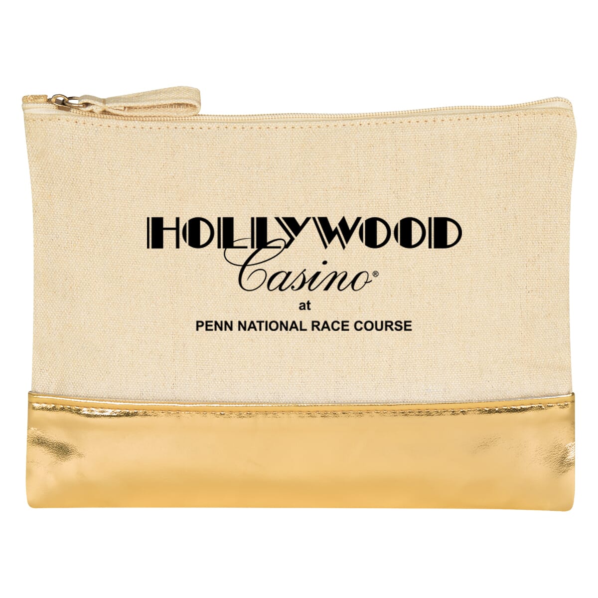 12 oz Cotton Cosmetic Bag With Metallic Accent