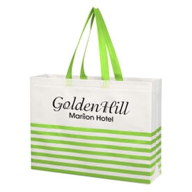 Non-Woven Horizontal Stripe Tote Bag