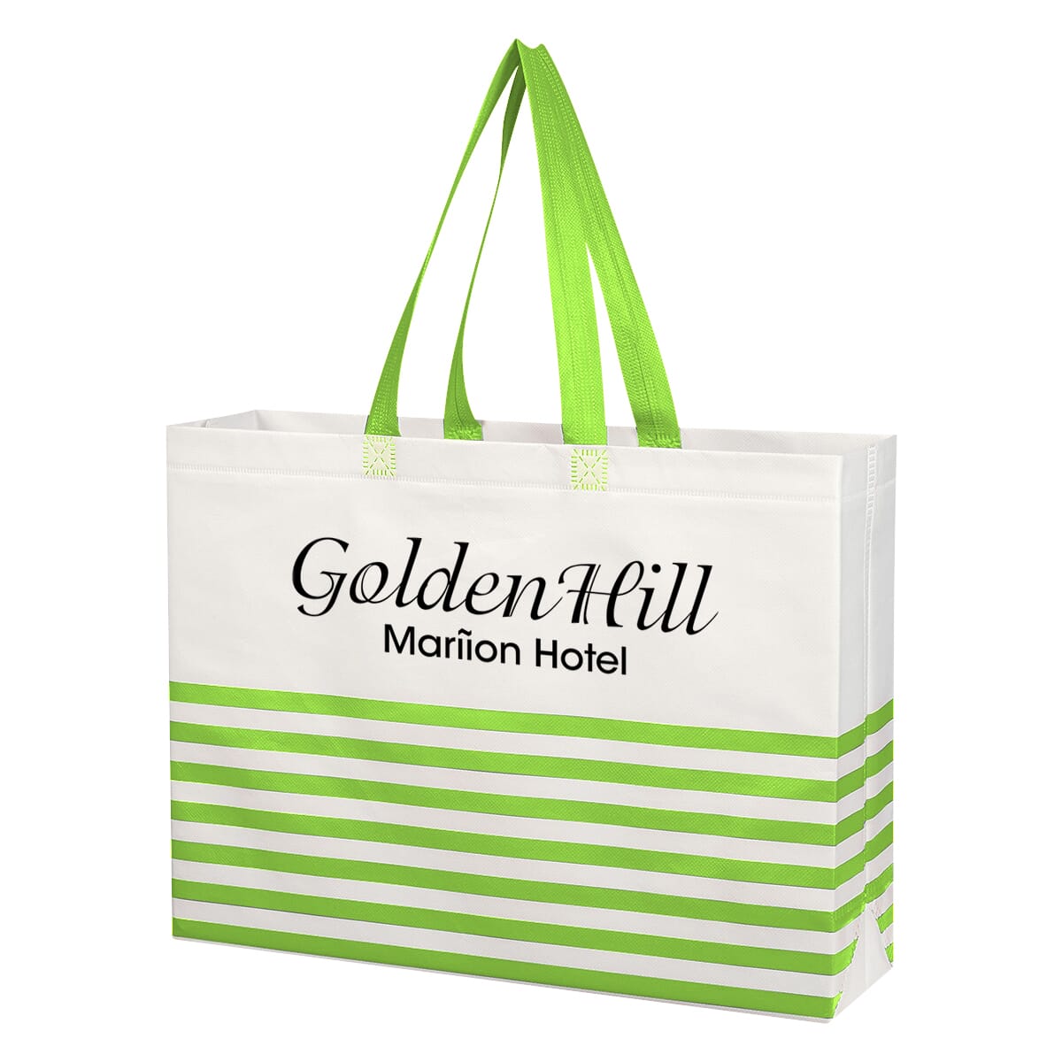 Non-Woven Horizontal Stripe Tote Bag