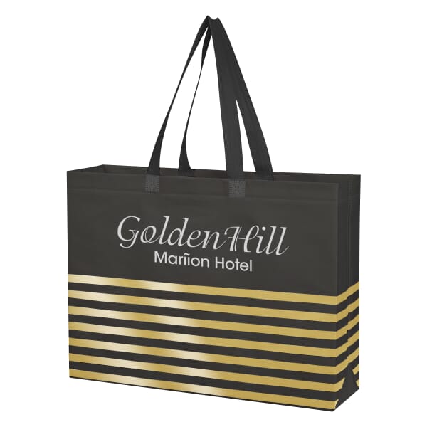 Non-Woven Horizontal Stripe Tote Bag