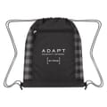 Checkered Mesh Accent Drawstring Bag