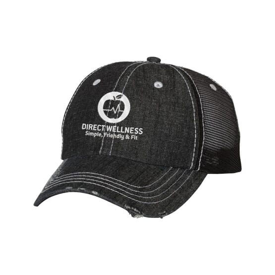 Mega Cap Herringbone Unstructured Contrast Stitch Trucker Cap