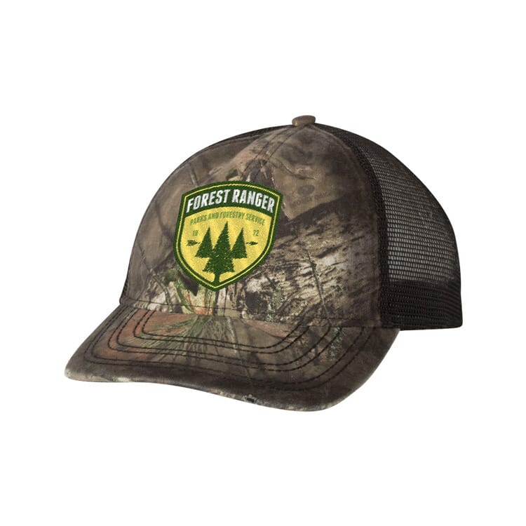Outdoor Cap Oil Stained Camo Trucker 