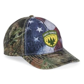 Outdoor Cap Camo Cap with Flag Sublimated Front Panels