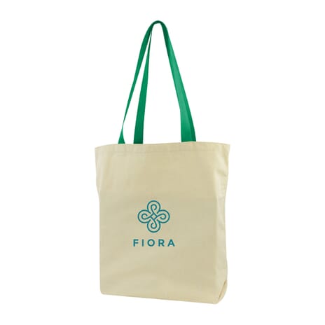 USA made tote with gusset and colored straps