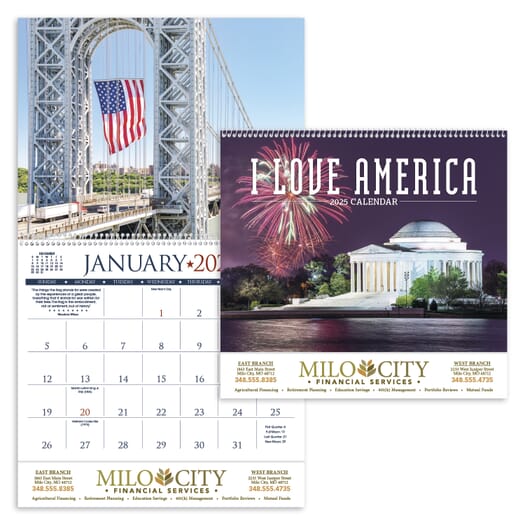 2025 I Love America Calendar