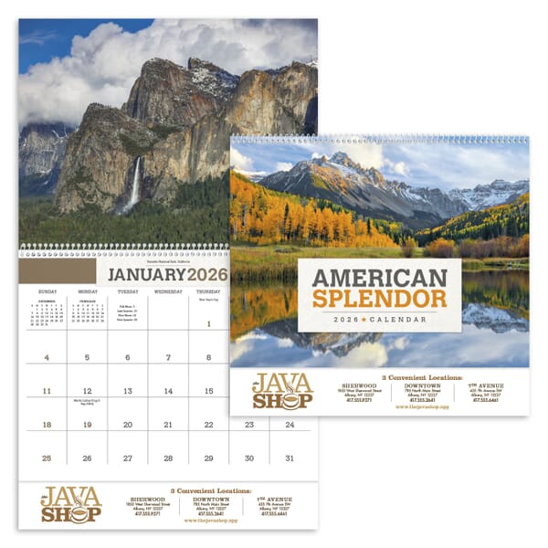 2020 American Splendor Calendar 11"W x 10"H