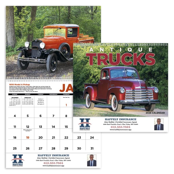 2021 Antique Trucks Calendar Promotional Giveaway Crestline plymouth photo calendar for 2021