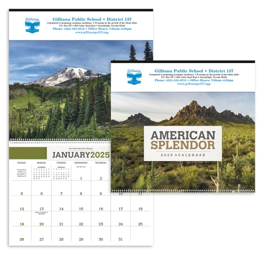 2025 American Splendor Calendar 14"W x 12"H