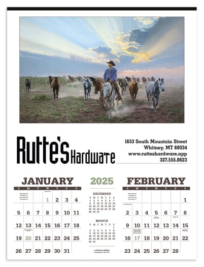2025 American West by Tim Cox Double Month Calendar