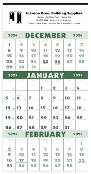 2025 3-Month Planner (12 Sheet)